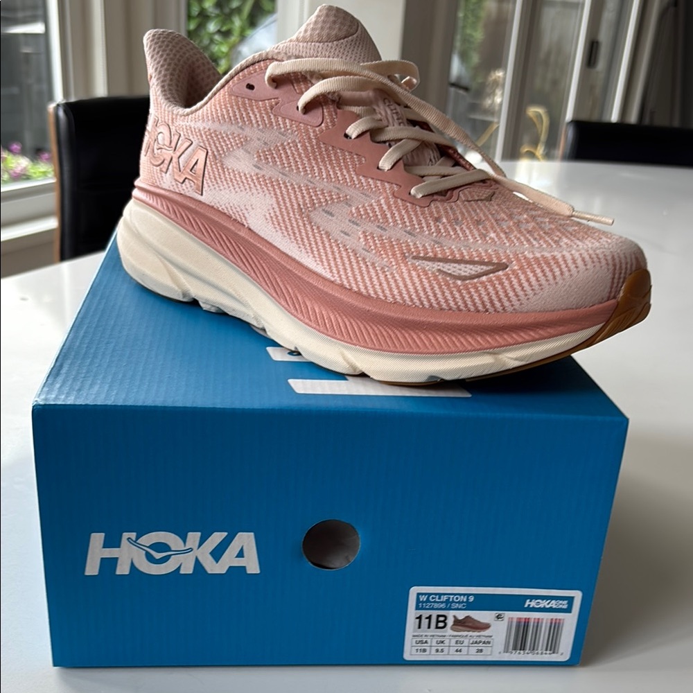 Hoka Pink Athletic Shoes with Breathable Knit Upper
